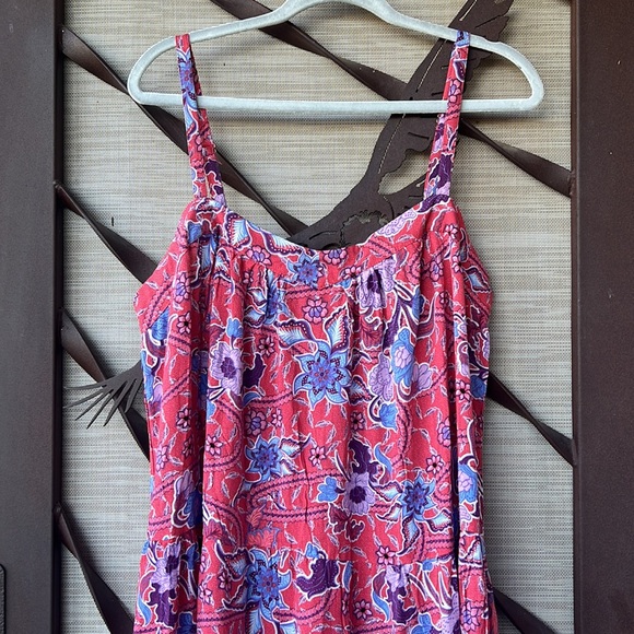 Boho Style Knox Rose Red Floral Spaghetti Strap Midi Summer Sundress w/ POCKETS - Picture 3 of 11